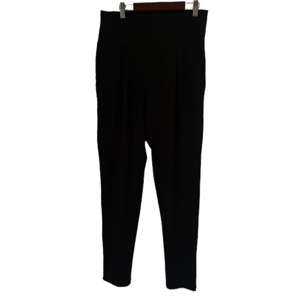 Apana Women’s Black Pull On W/Pockets Size M Woven Workout Stretch Yoga Size M